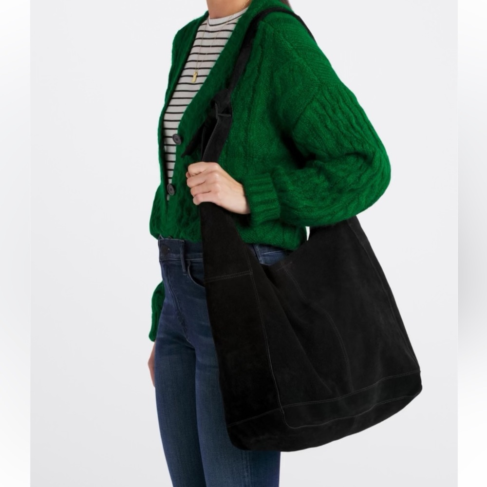 Free people large black suede bag